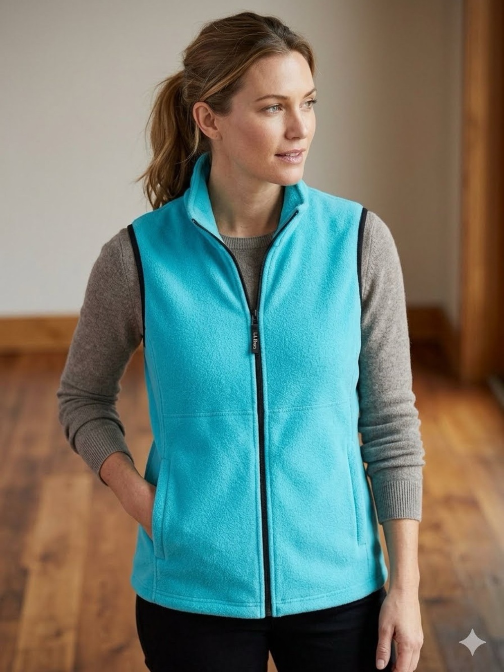 L.L. Bean | Fleece Vest in Blue & Navy Size Large